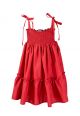 Vestido Infantil Doce Magia Algodão Vermelho com Lastex