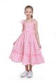 Vestido Infantil Doce Magia Xadrez Rosa