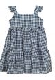 Vestido Infantil Doce Magia Xadrez Vichy Azul Marinho